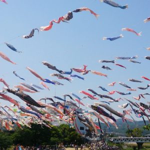 空を泳ぐ鯉のぼり